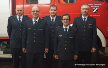 Die Beförderten - 2. v.l. Thomas Rempfer, Bildmitte Thomas Eger und 2. v.r. Robin Herppich.JPG