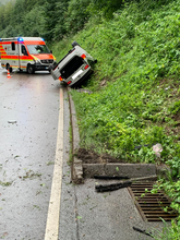 Die Unfallstelle auf der L 385 im Bereich der Talheimer Steige