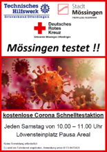 Flyer Corona Test - DRK+THW+FFW