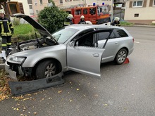 Die Einsatzstelle im Kreuzungsbereich Steinlachstraße Ecke Kirchstraße